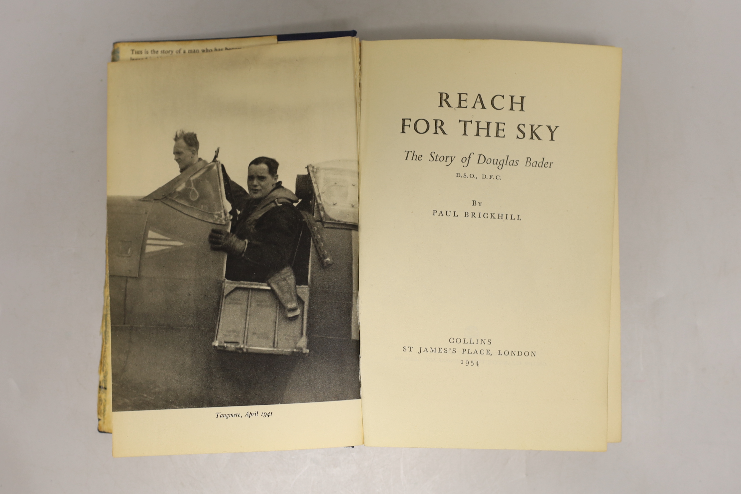 Two copies of Reach for the Skies by Douglass Bader, one with signature